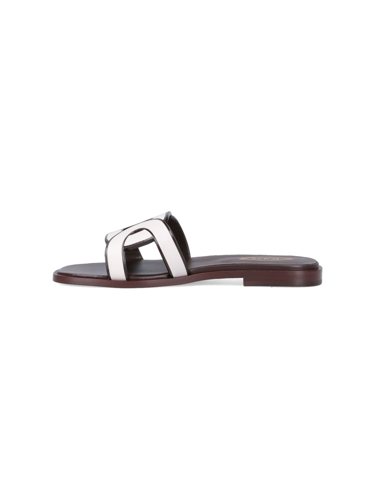 Shop Tod's Shaped Sandals In White