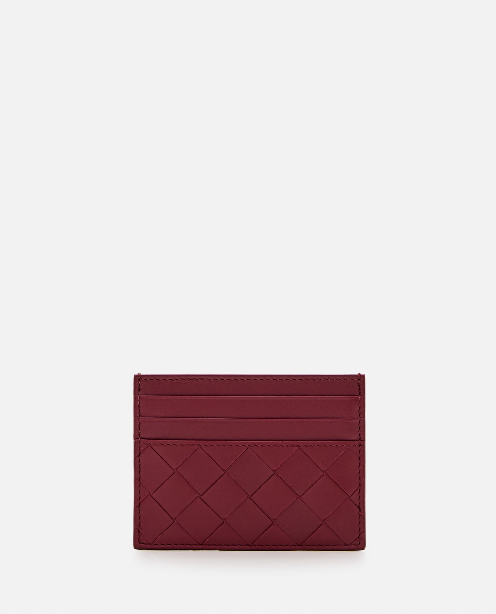 Shop Bottega Veneta Leather Card-holder In Red