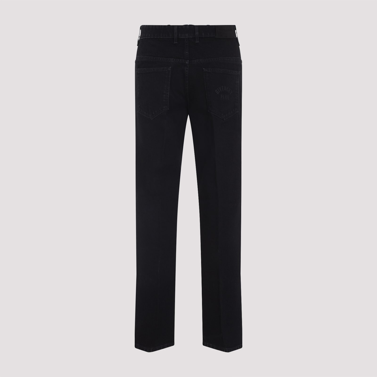 Givenchy Straight-leg Cotton Blend Trousers With Subtle Branding In Black
