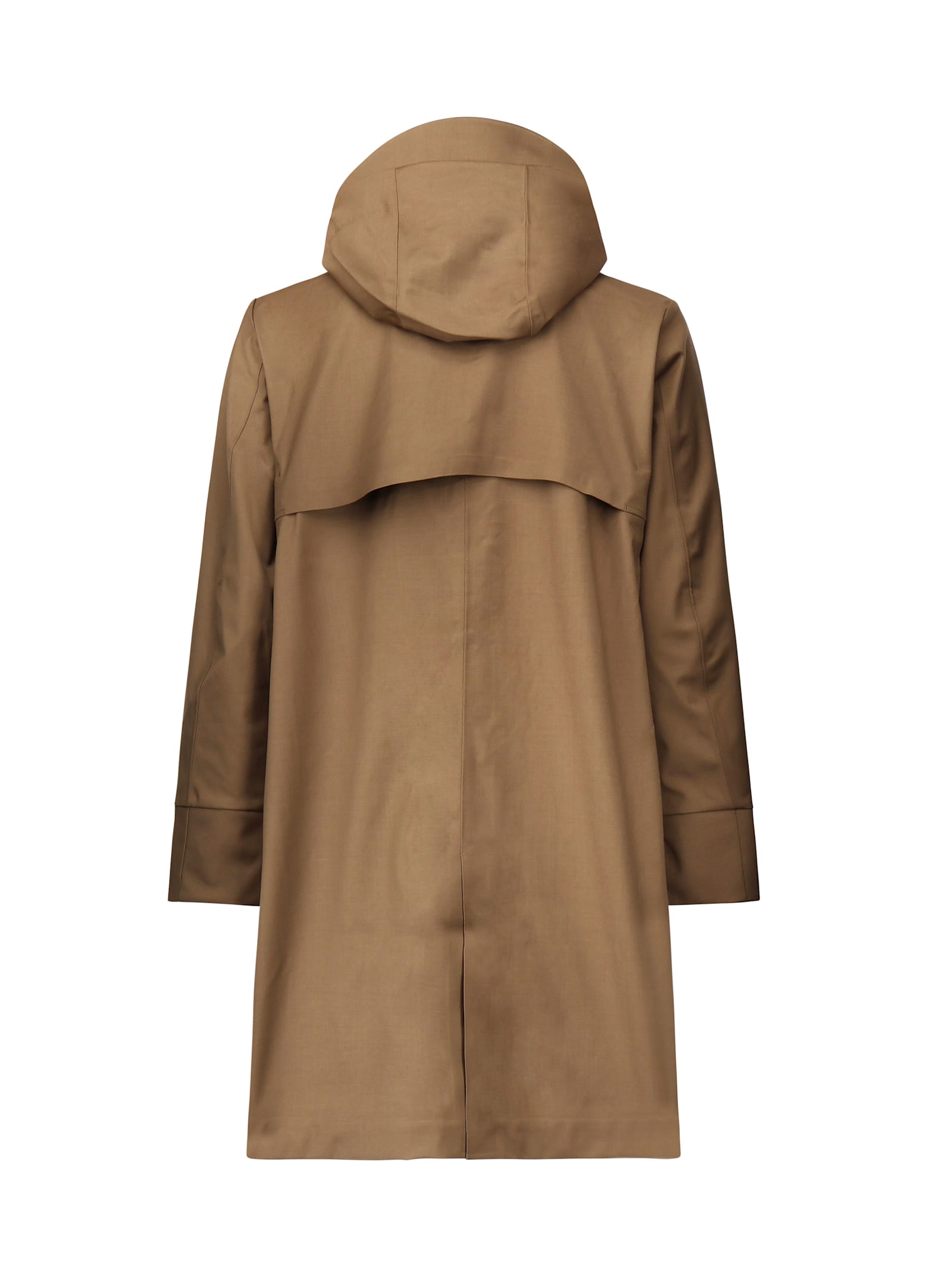 K-way Poirol Hooded Zip-front Raincoat In Beige