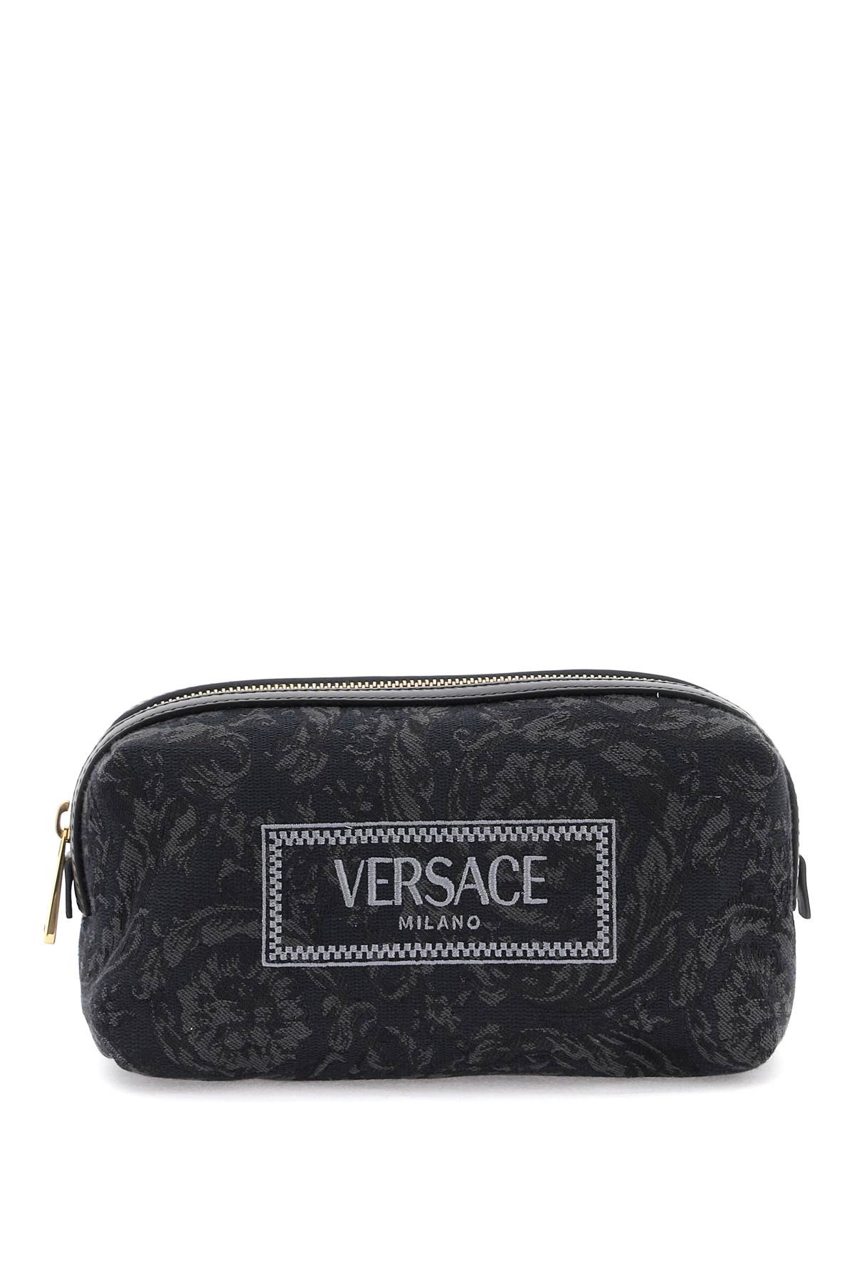 Shop Versace Barocco Vanity Case In Black Black  Gold (black)