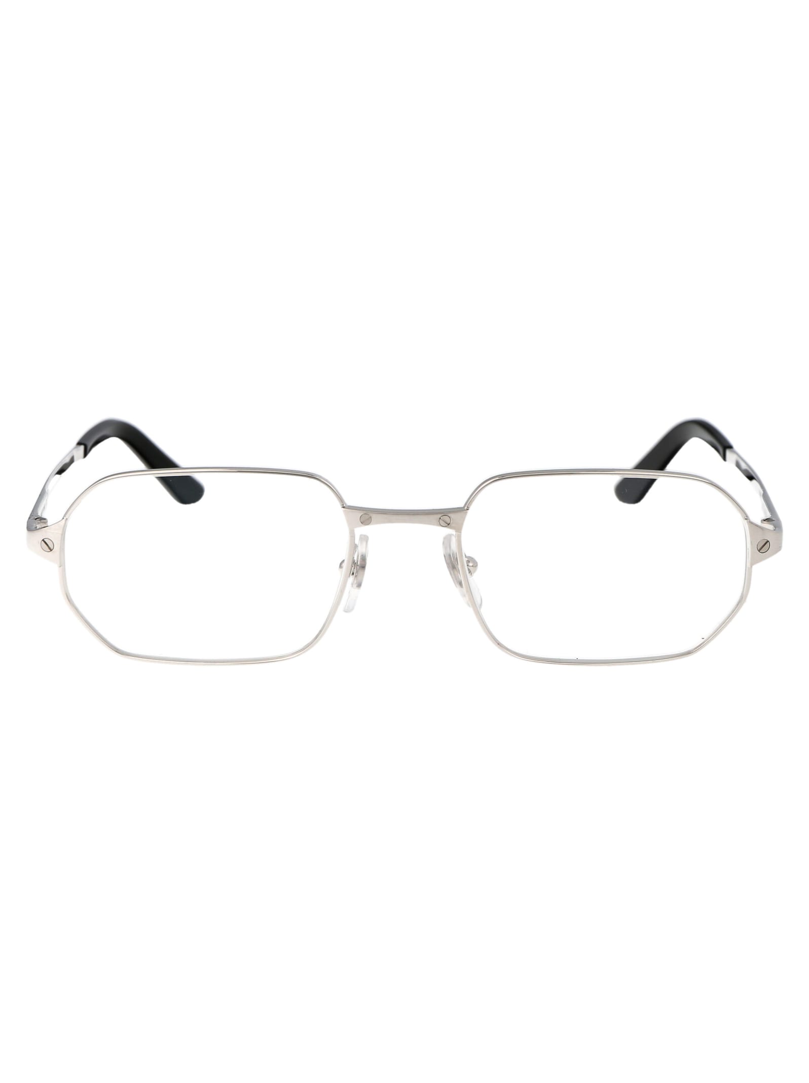 Shop Cartier Ct0442o Glasses In 002 Silver Silver Transparent