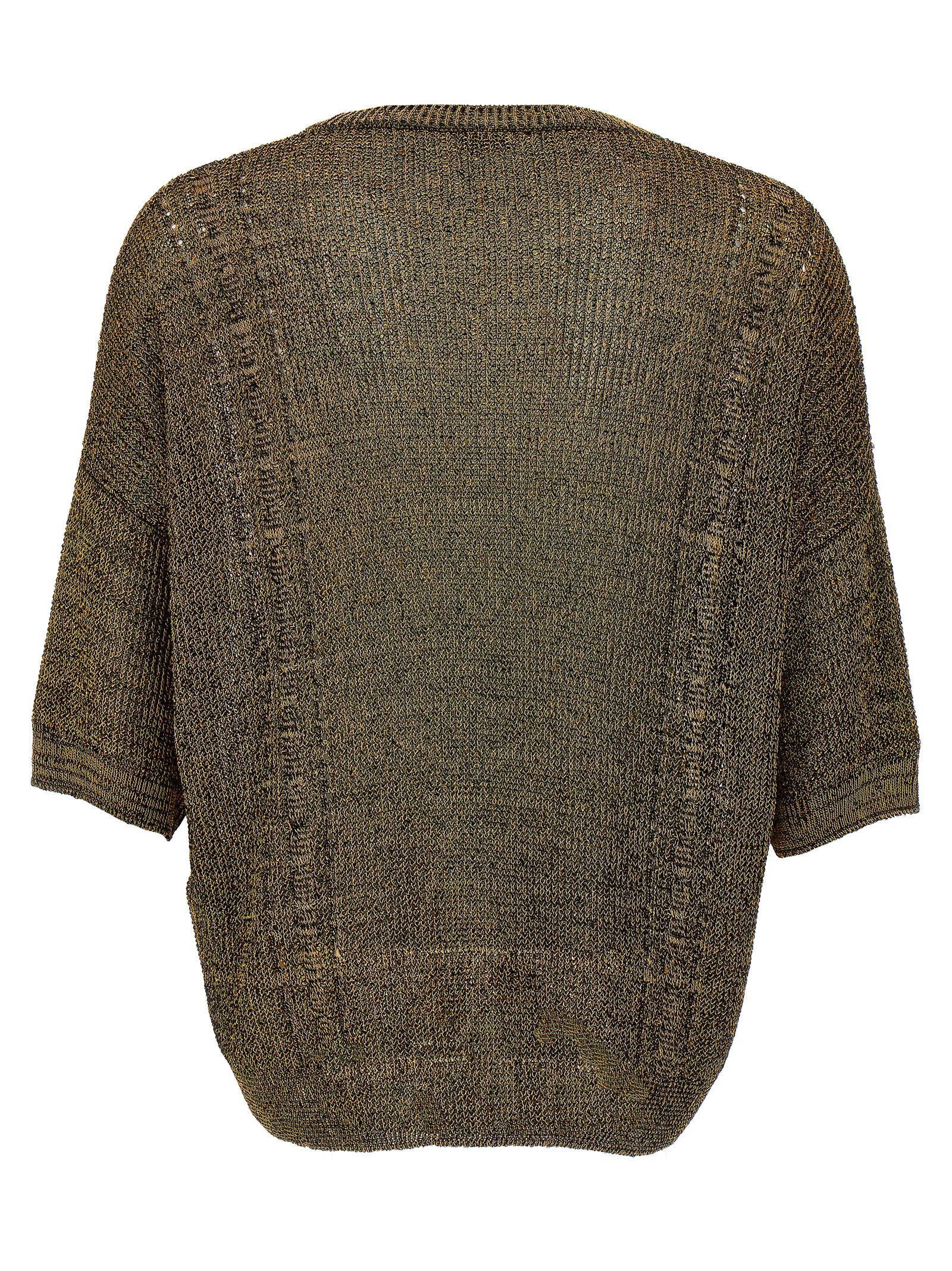 Shop Saint Laurent Gold Thread Sweater
