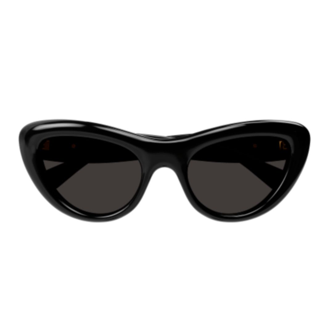 Bottega Veneta Curvy Acetate Cat-eye Sunglasses In 001 Black Black Grey