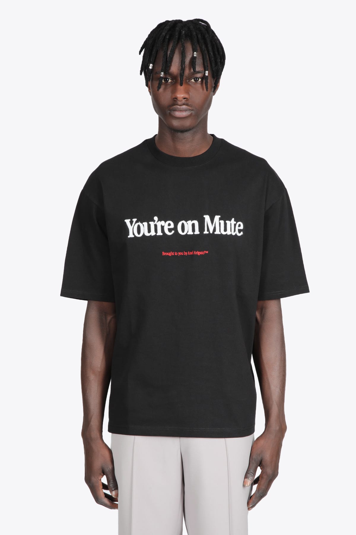Axel Arigato Mute T-shirt Black cotton t-shirt with slogan - Mute T-shirt
