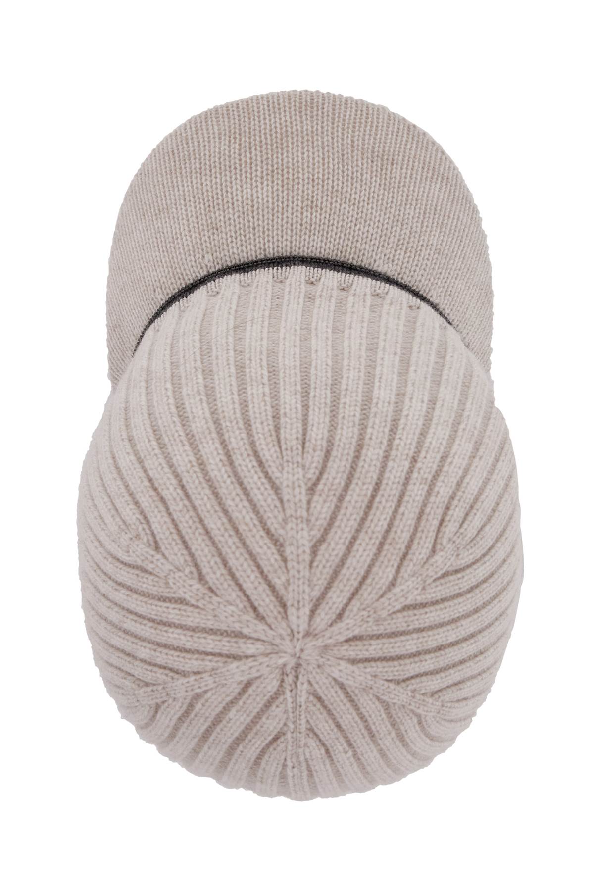 Shop Brunello Cucinelli Baseball Cap In Knit Fabric In Madreperla+piombo (grey)