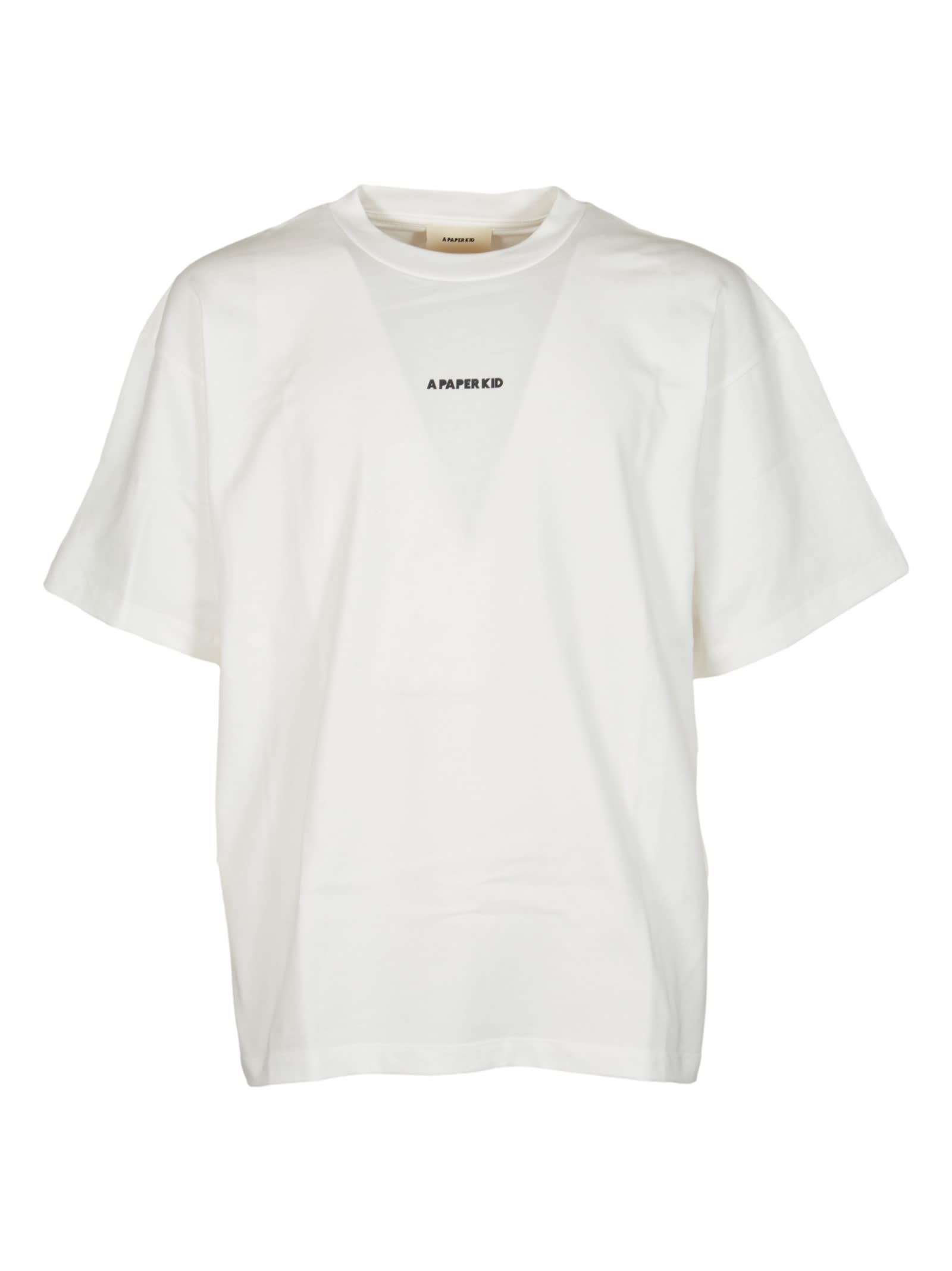 A Paper Kid Logo Chest T-shirt In Cream