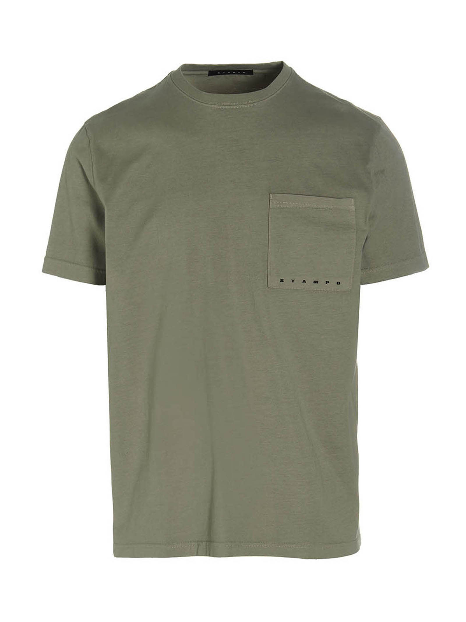 Shop Stampd T-shirt Strike Logo Perfect Pocket In Gray