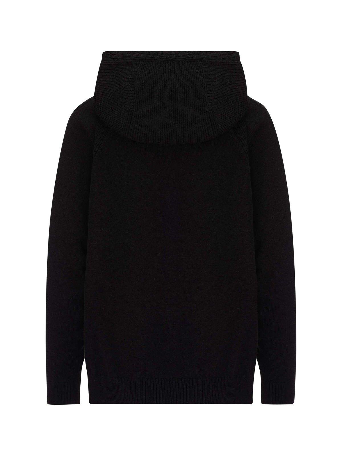 Shop Loro Piana Merano Zipped Knitted Hoodie In Black