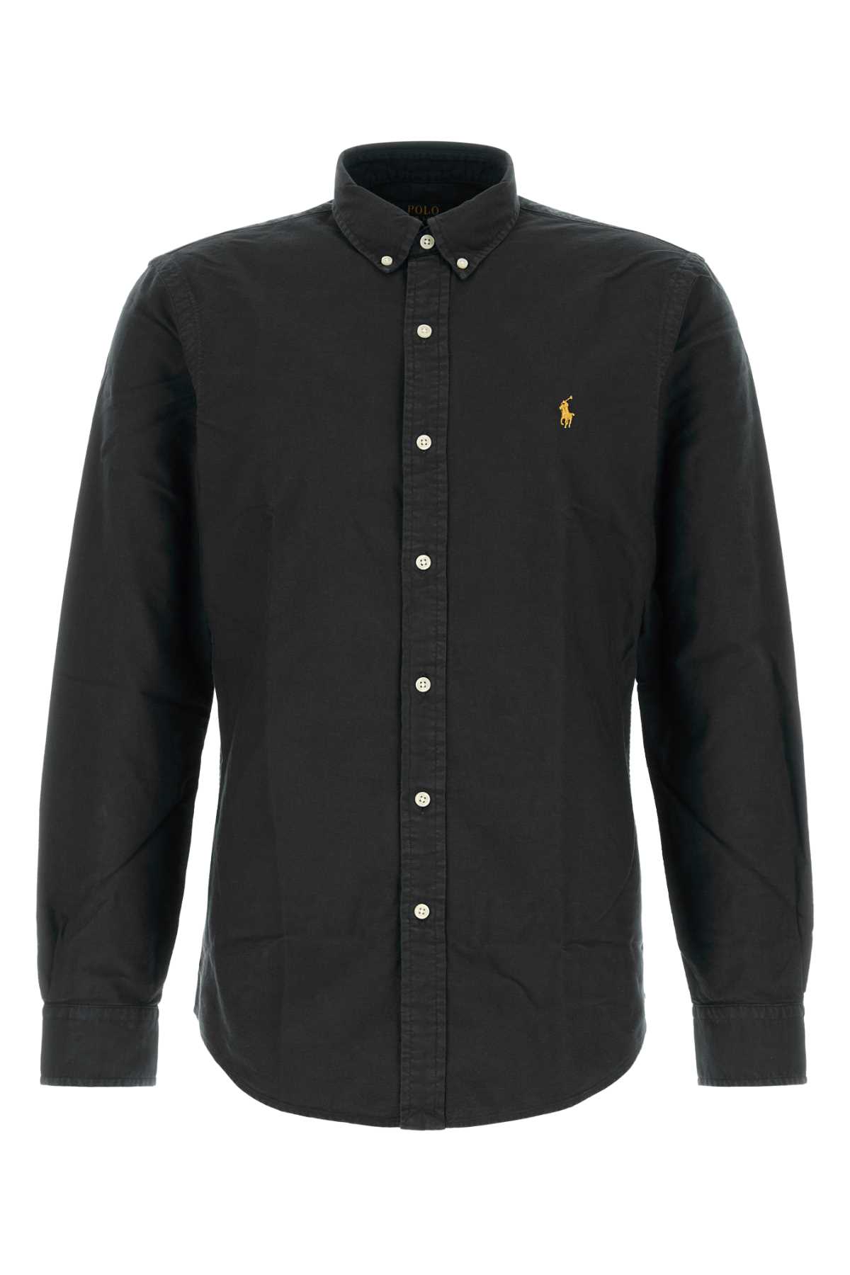 Polo Ralph Lauren Camicia In Oxford Nero Uomo