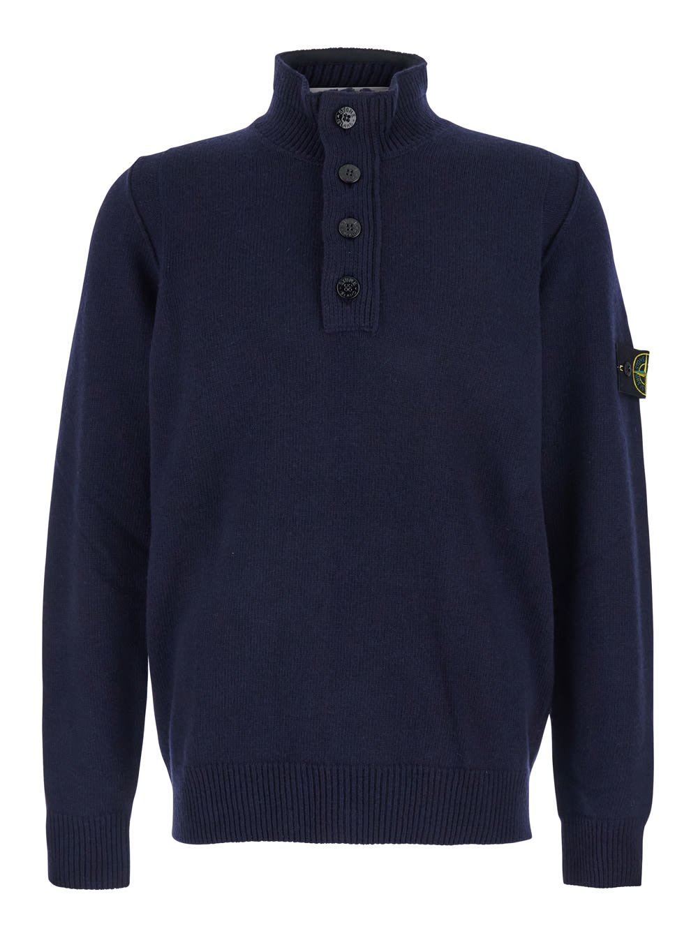 Stone Island Premium Wool Blend Sweater In Blue