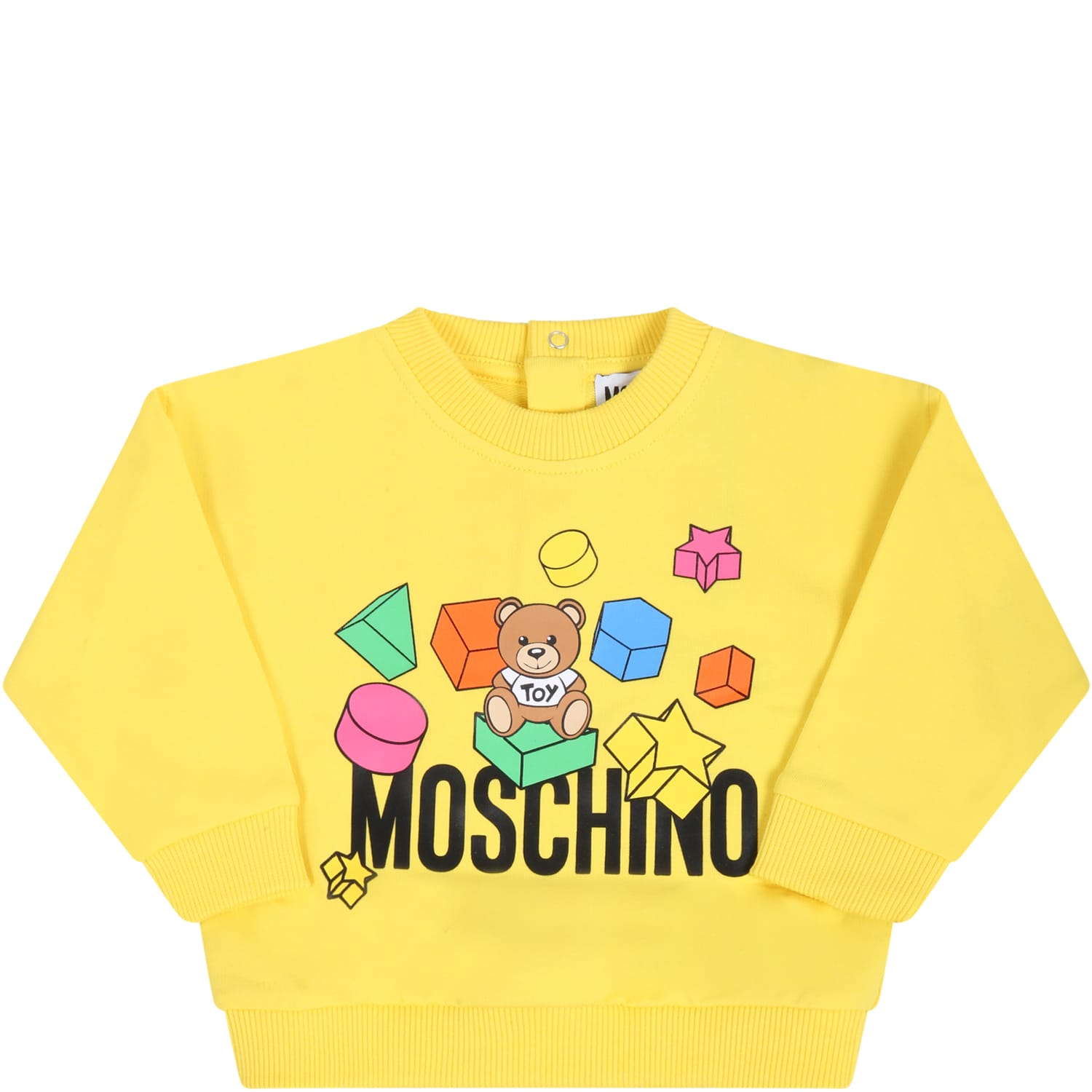 Moschino Yellow Sweatshirt For Babykids