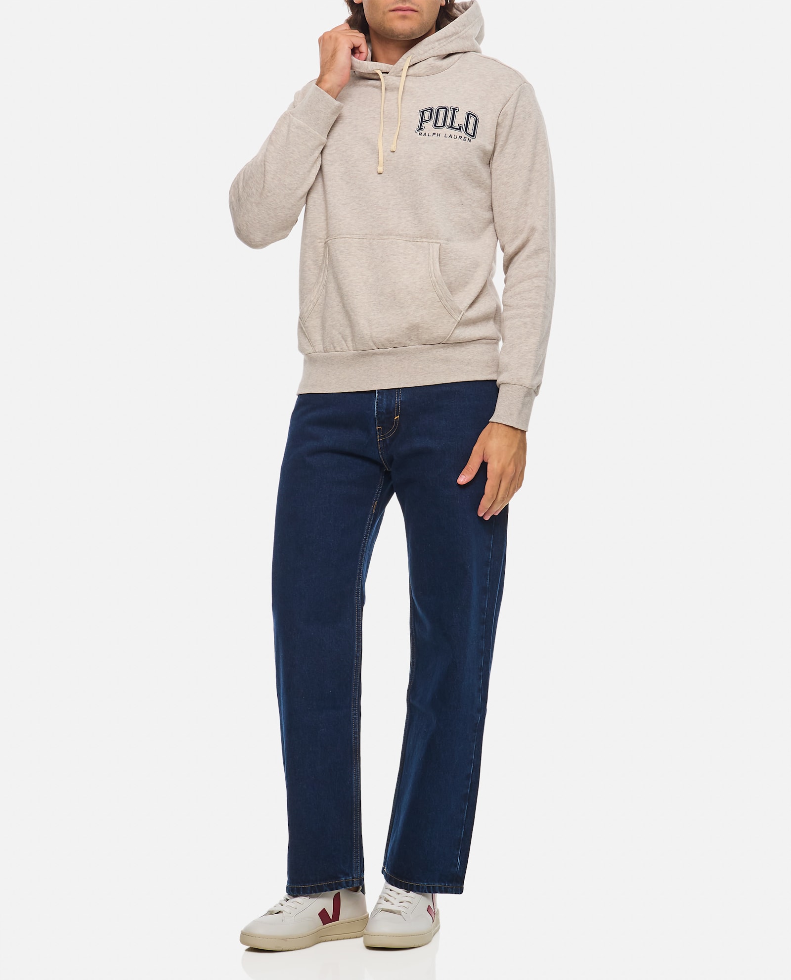 Shop Polo Ralph Lauren Felpa Hoodie In Grey