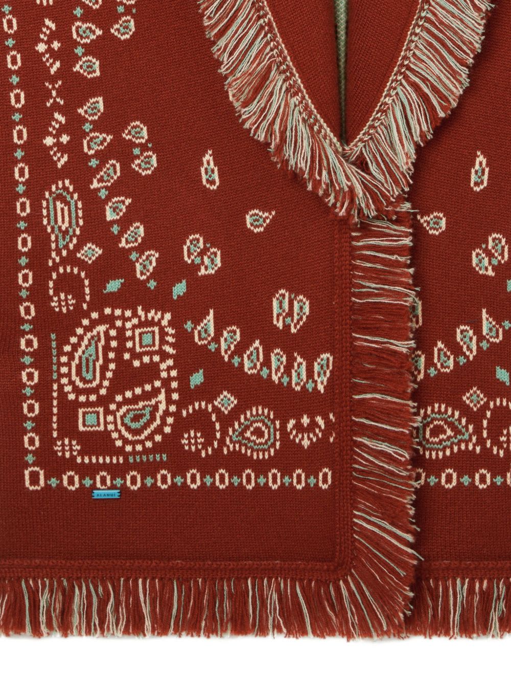 Alanui Bandana Jacquard Cashmere Cardigan In Brown