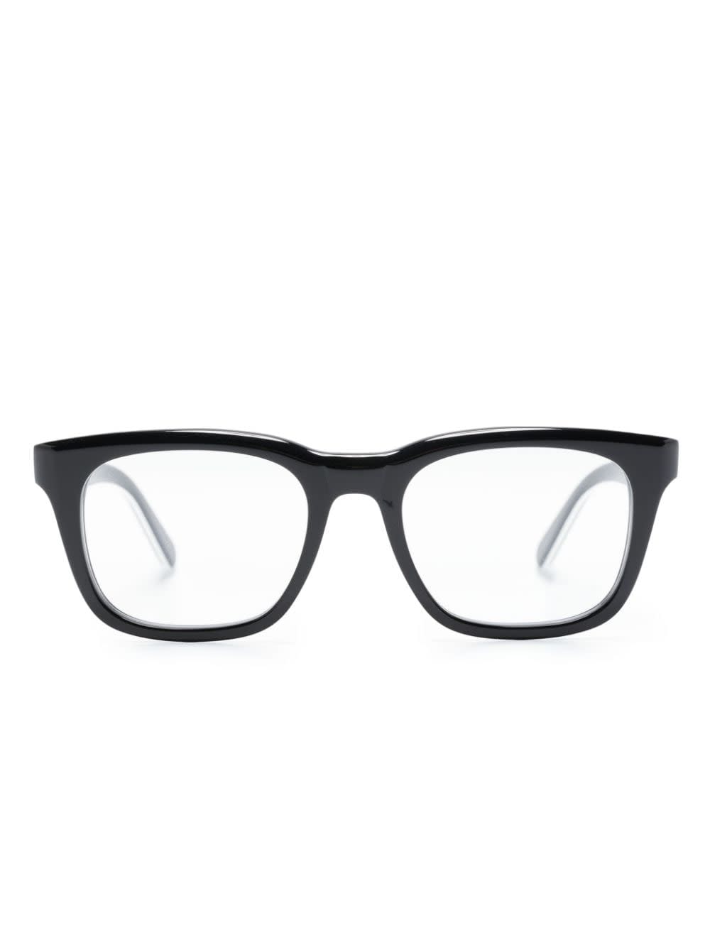 Shop Moncler Two-tone Wayfarer-frame Glasses In 001