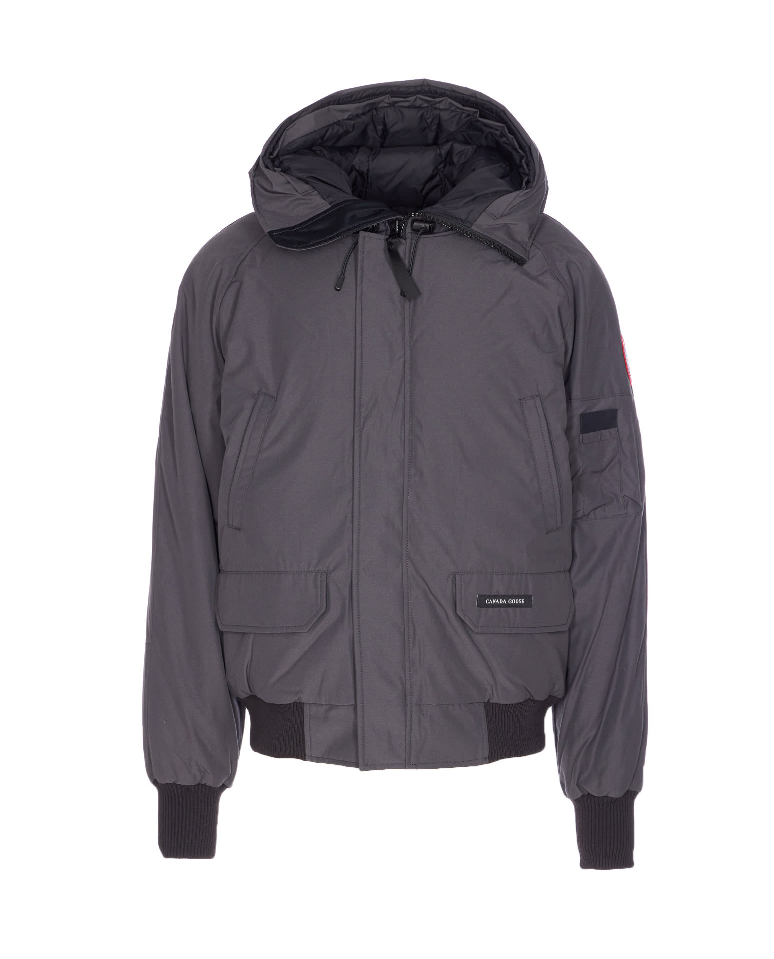 Canada Goose Hooded Bomber Jacket Long Sleeves In Blue