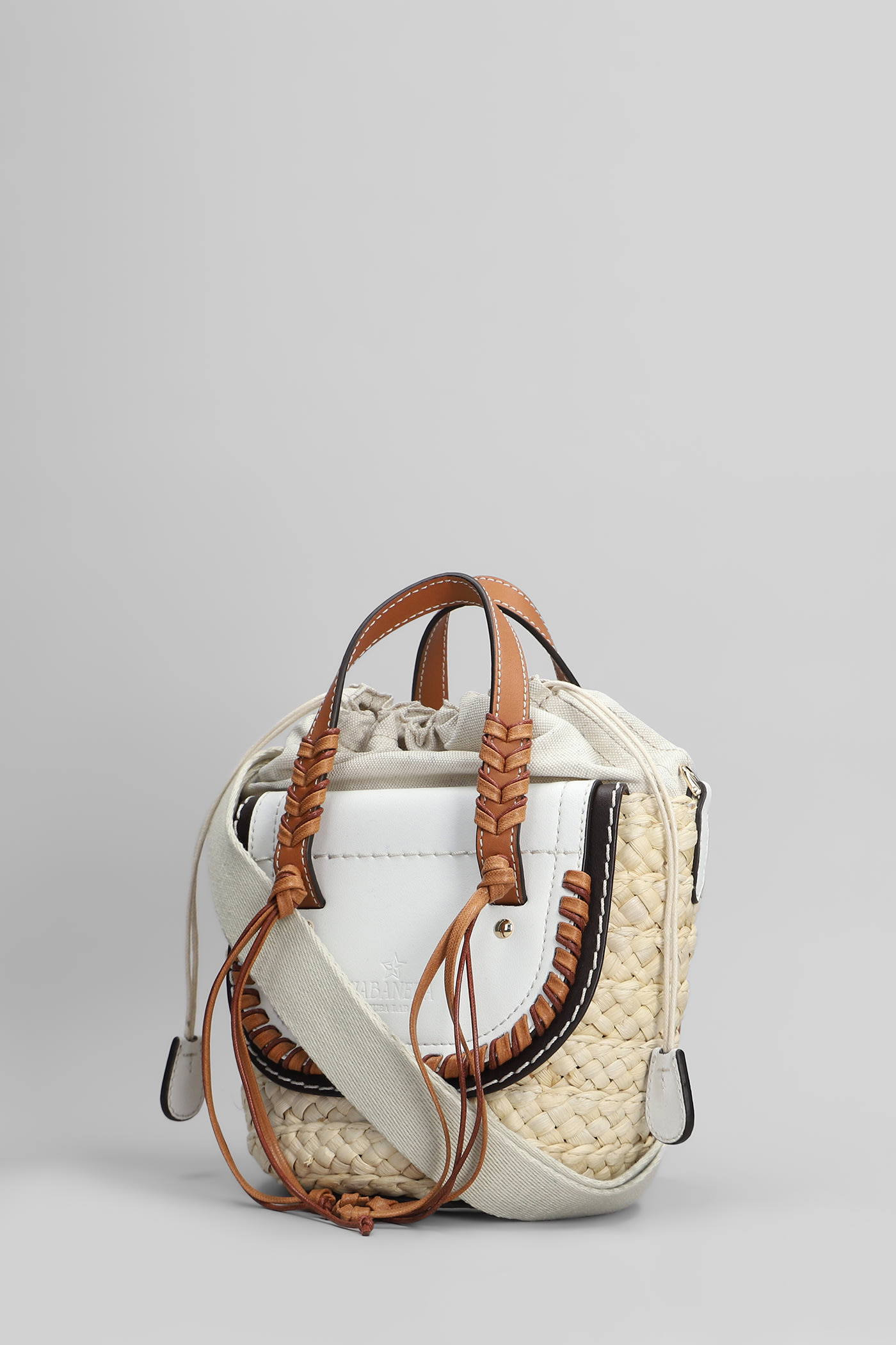 Cuba Lab Habanera Mini Tote In Beige Raffia In White