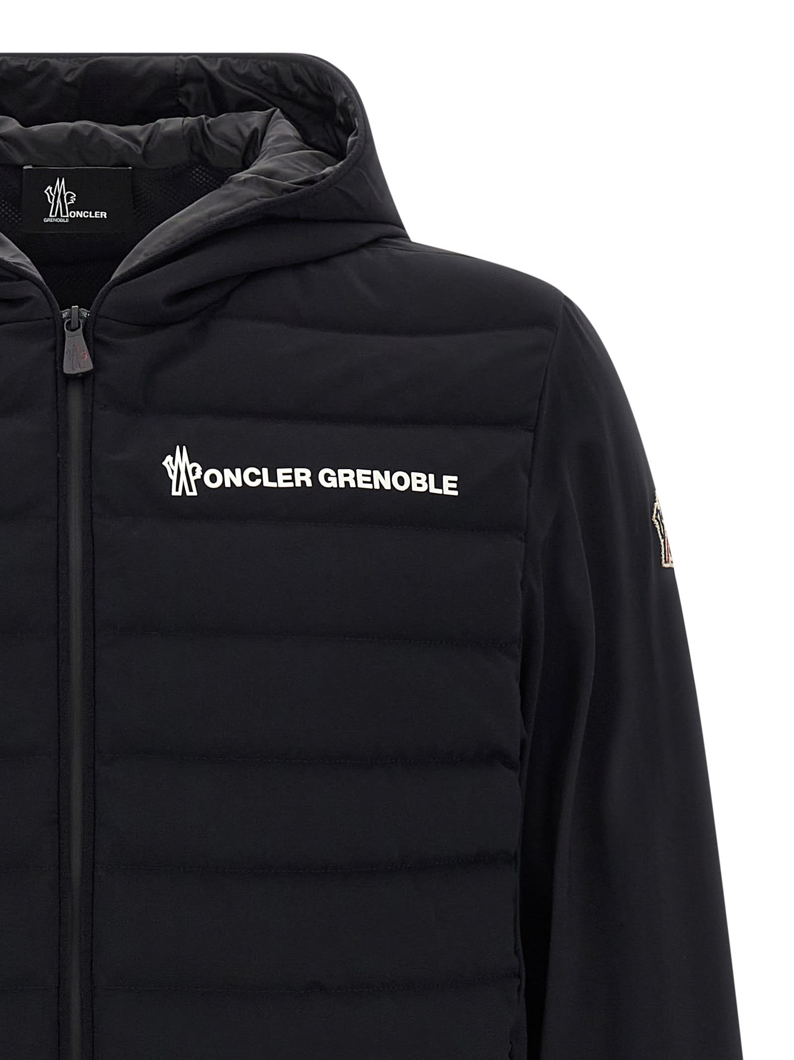 Moncler Grenoble Padded Zip-up Sweatshirt In Black
