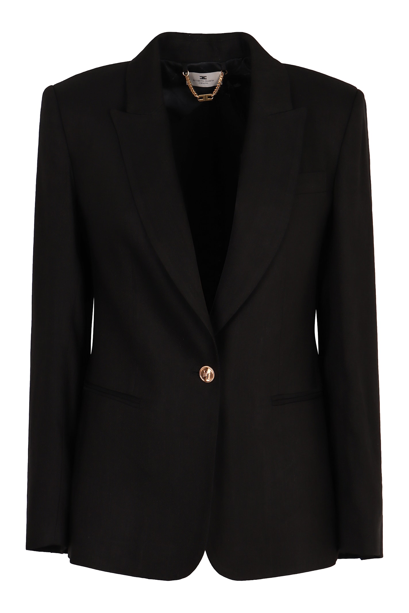 Shop Elisabetta Franchi Single-breasted One Button Jacket In Black