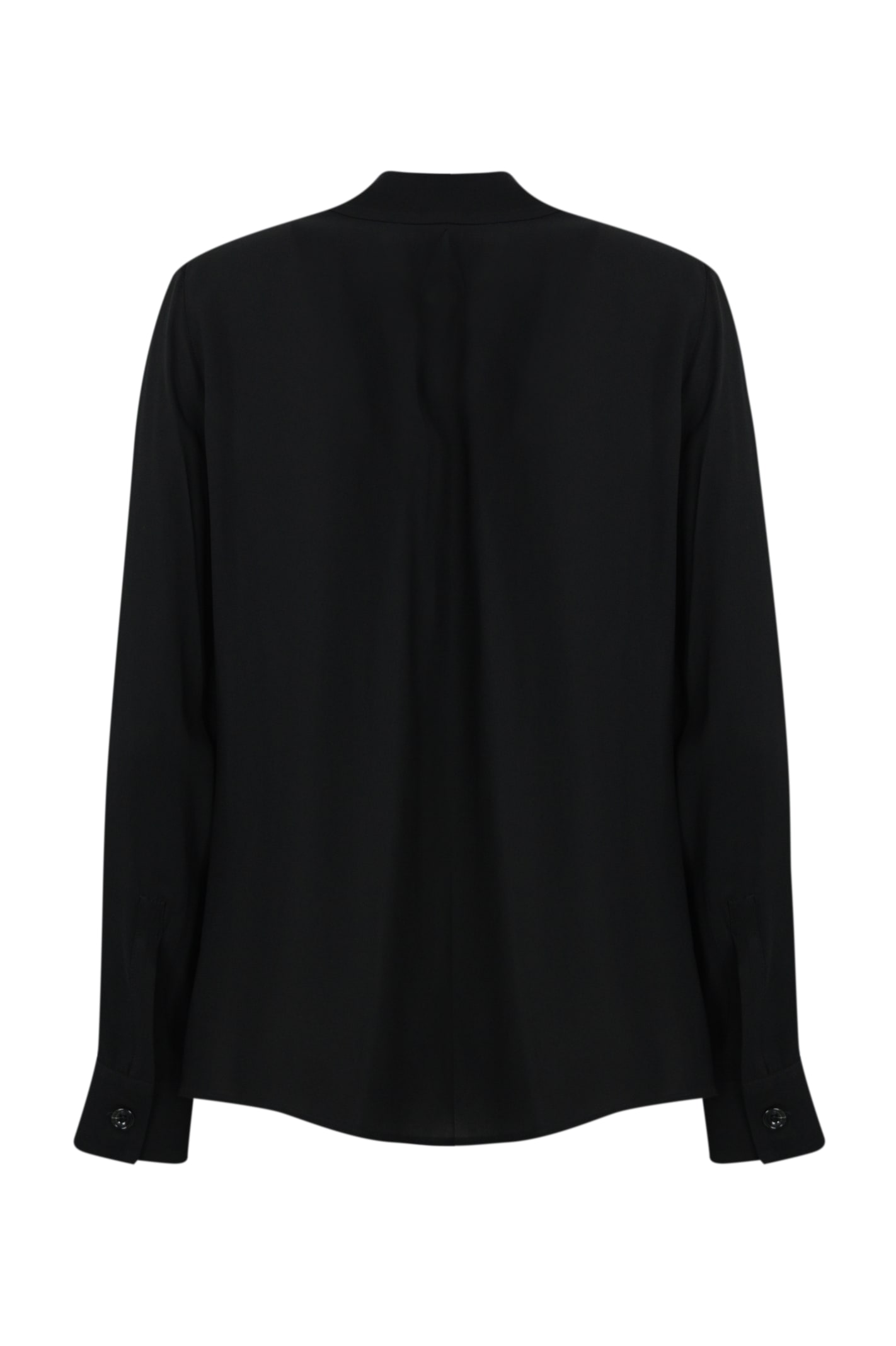 Shop Elisabetta Franchi Georgette Shirt With Embroidered Flaps In Nero