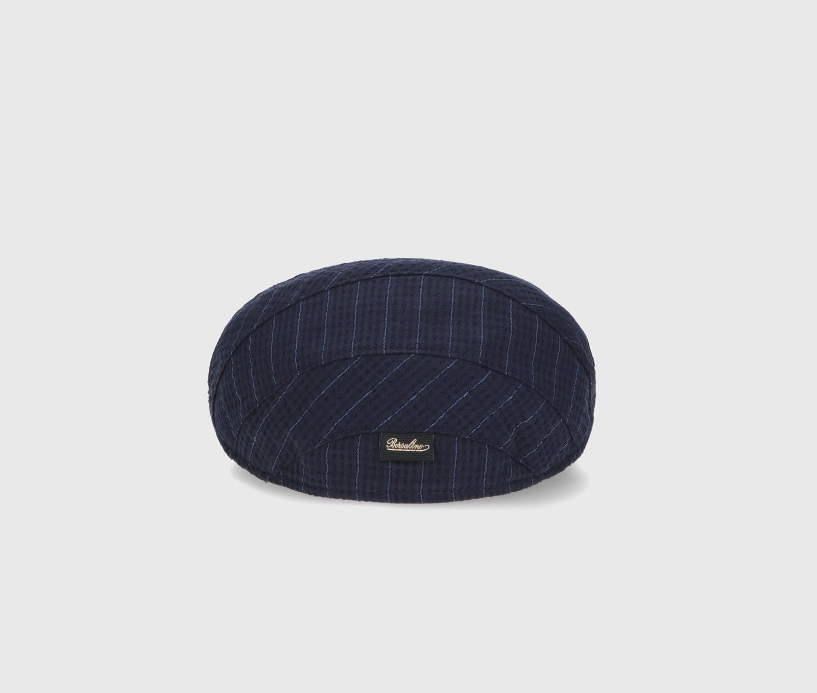 Shop Borsalino Vincenzo Soft Flat Cap In Black/light Blue Stripes