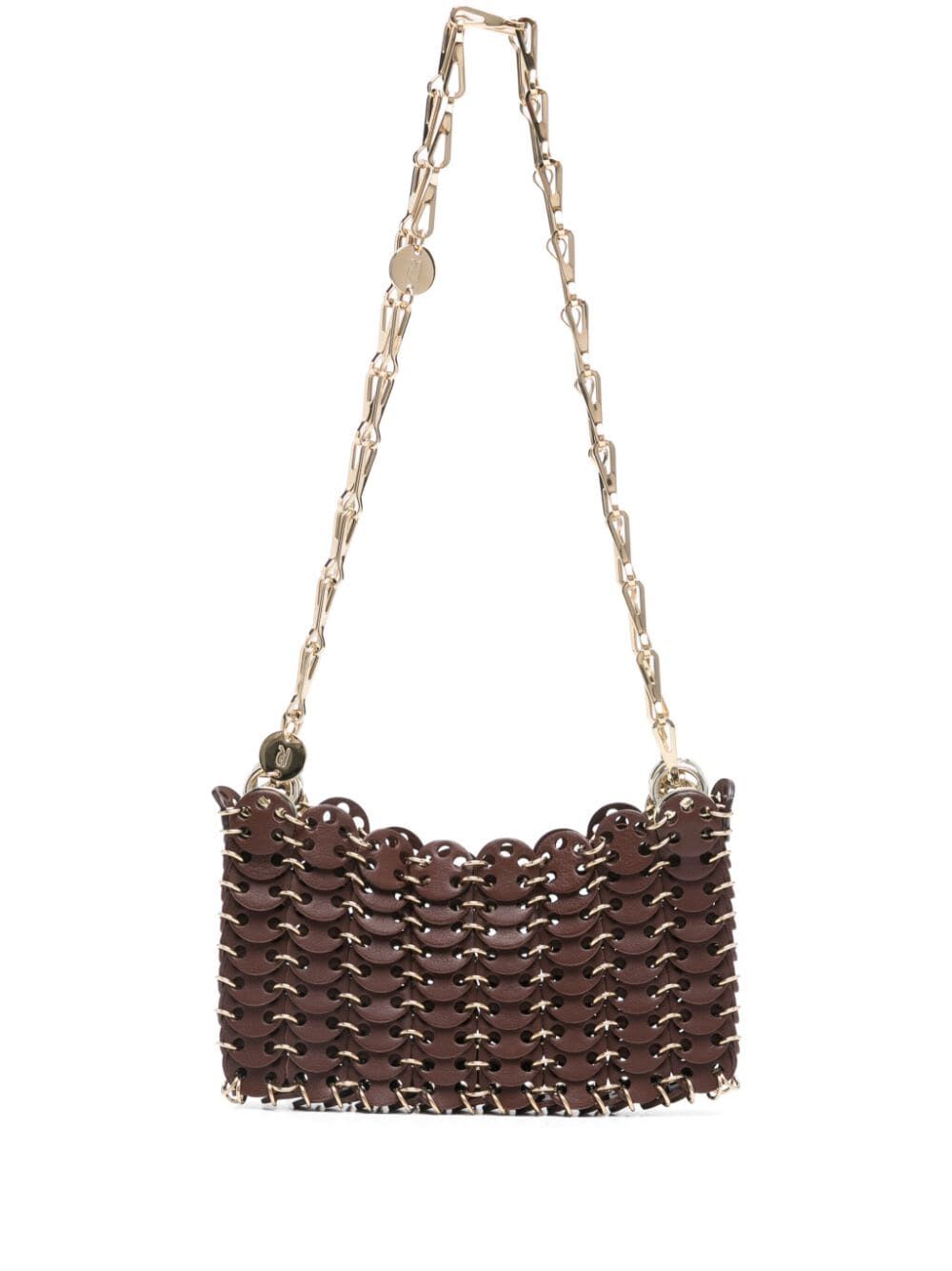 Shop Rabanne Sac A Main Bag In Dark Brown Light Gold