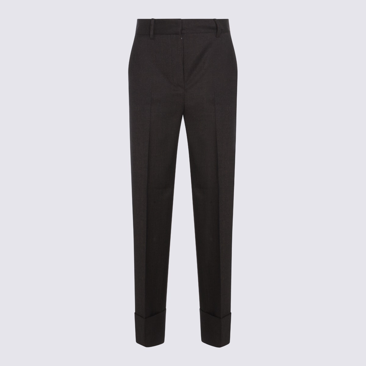 Antonelli Dark Brown Wool Pomino Pants In Brown
