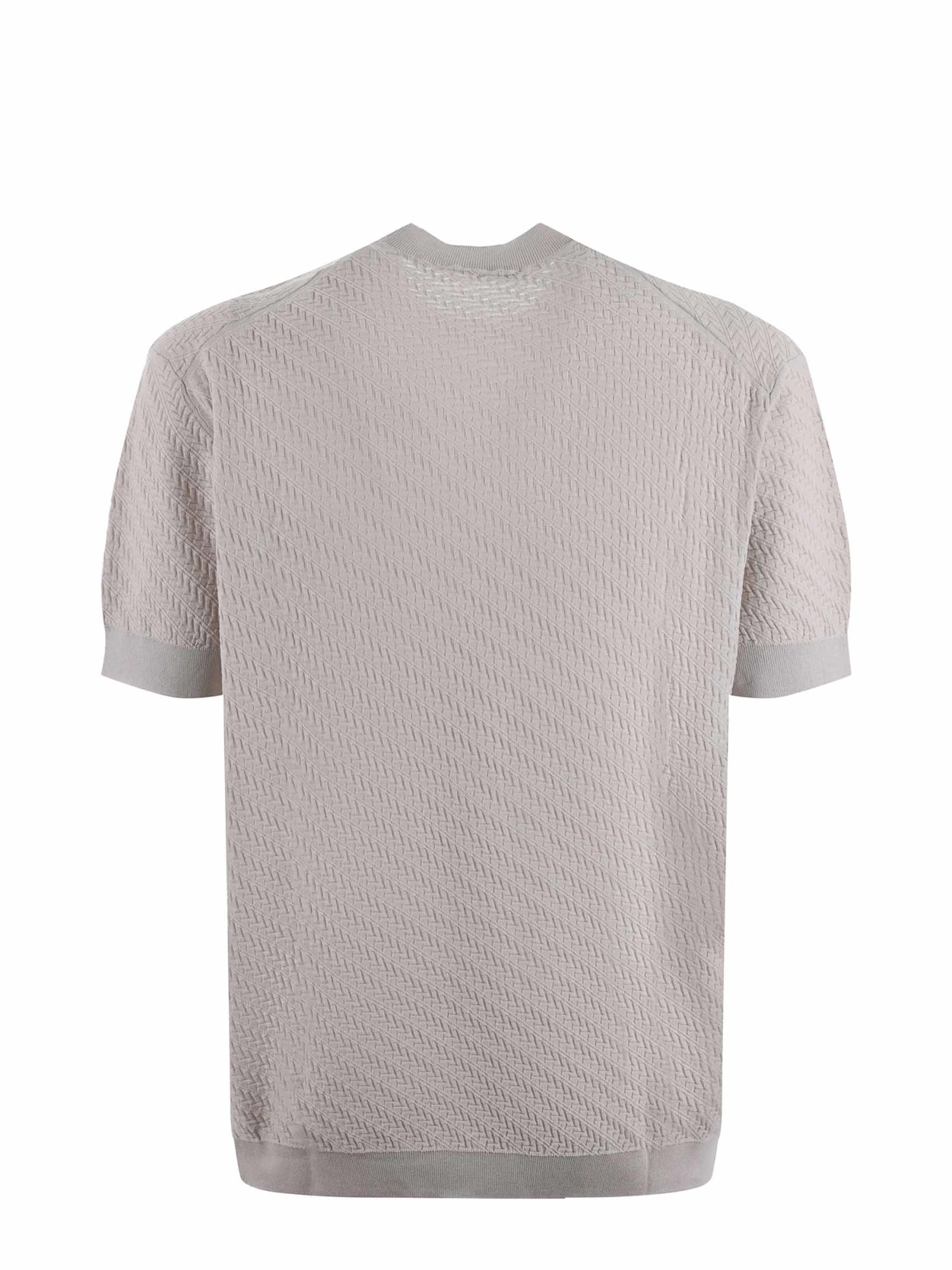 Shop Paolo Pecora T-shirt In Light Cotton Thread In Beige Chiaro