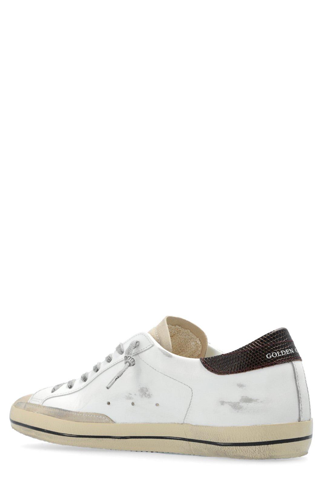 Shop Golden Goose Star Patch Low-top Sneakers In White/seedpearl/green/brown