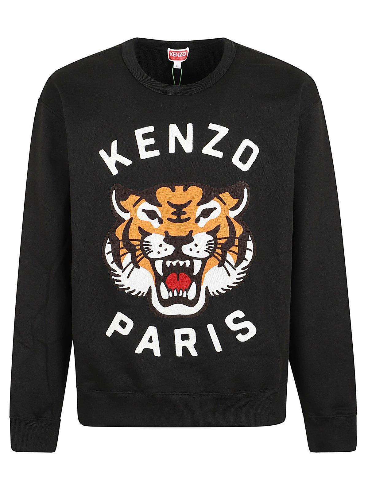 Lucky Tiger Embroidered Crewneck Sweatshirt