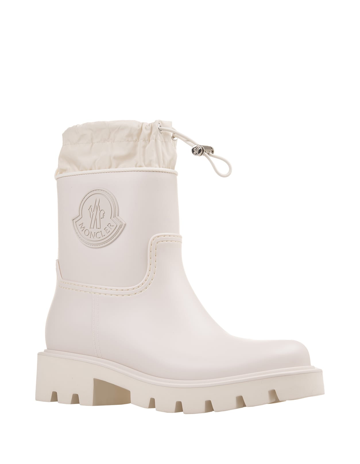 Shop Moncler White Kicktream Rain Ankle Boots