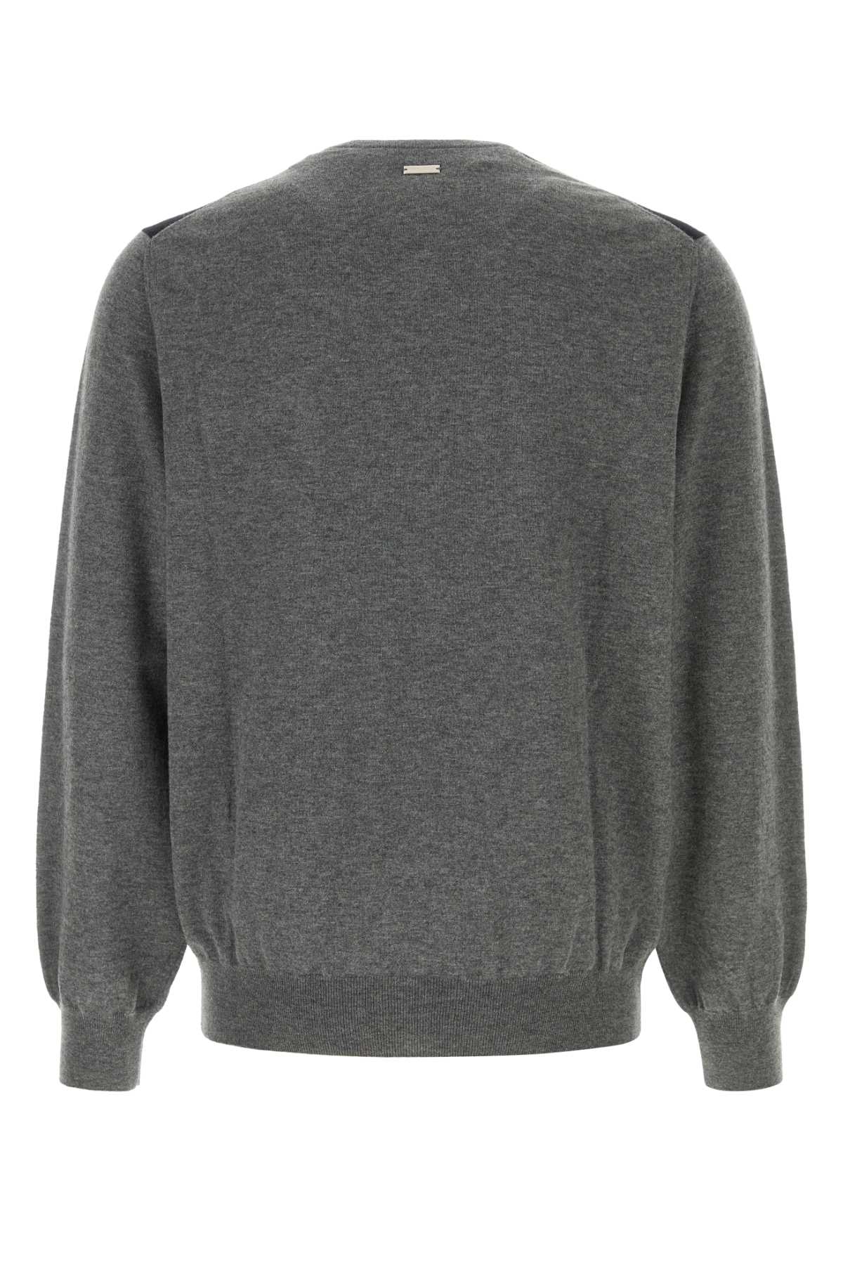 Ferragamo V-neck Wool Sweater Chest Pocket In Multi