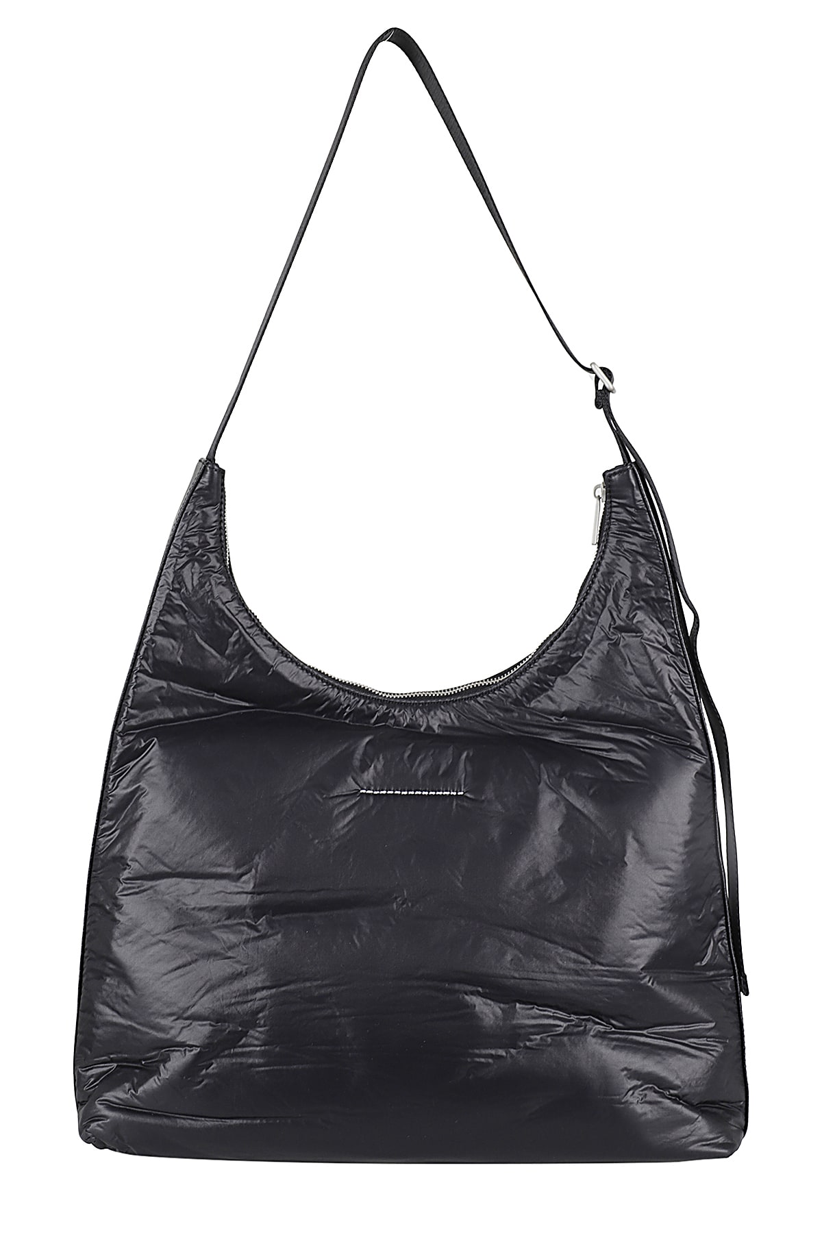 Shop Mm6 Maison Margiela Crunched Nylon Bag In Black