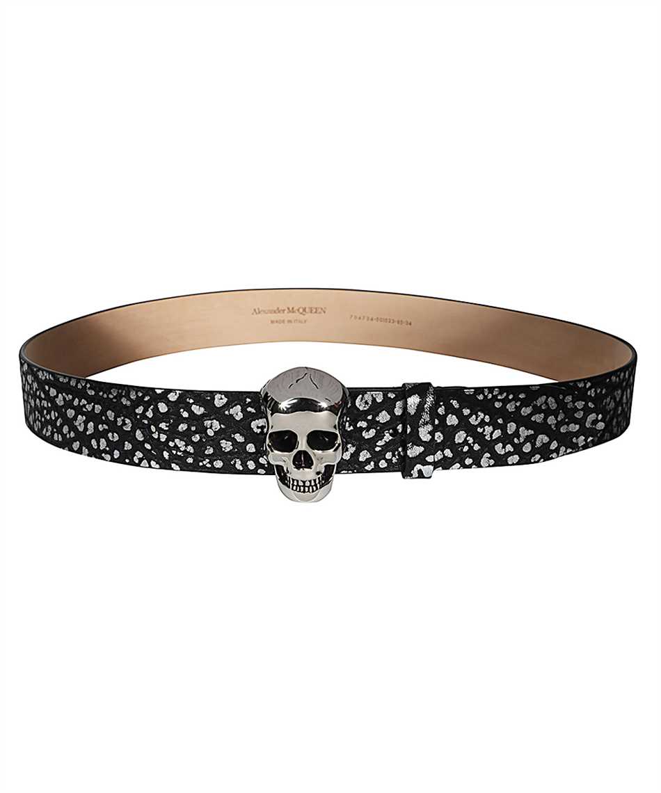 Shop Alexander Mcqueen Printed Leather Belt In Black