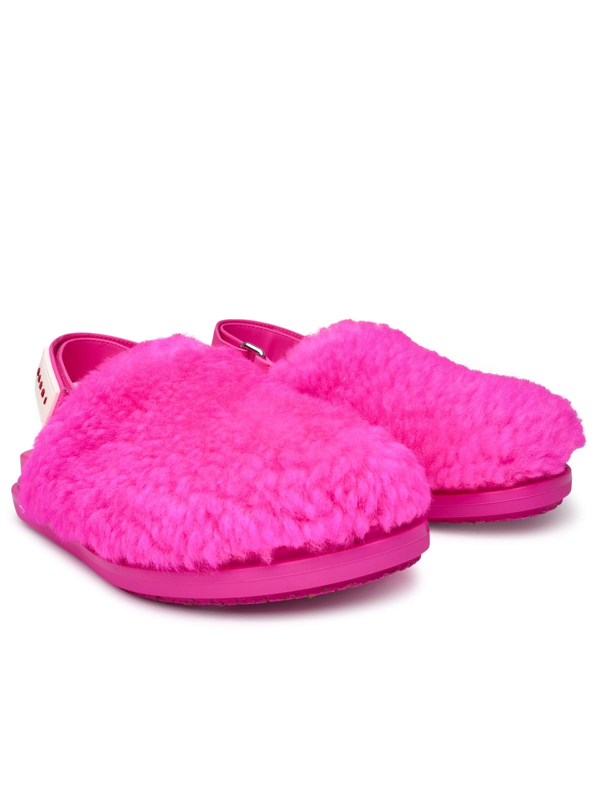 Shop Marni Fuchsia Fur Slipper In Pink