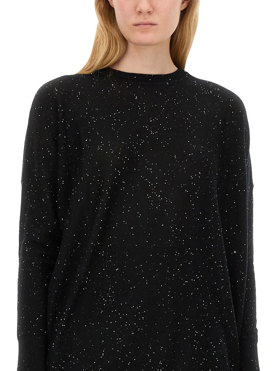 Shop Fabiana Filippi Wool Sweater In Black