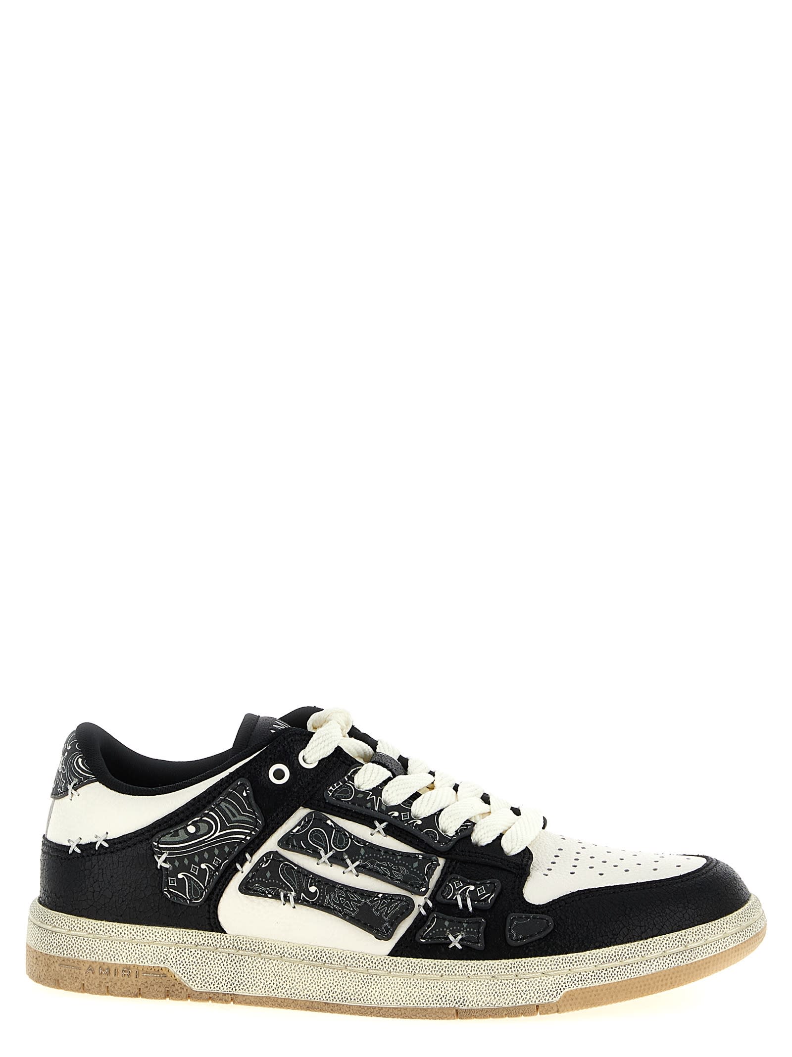 Amiri Bandana Skel Top Low Sneakers Black In Black