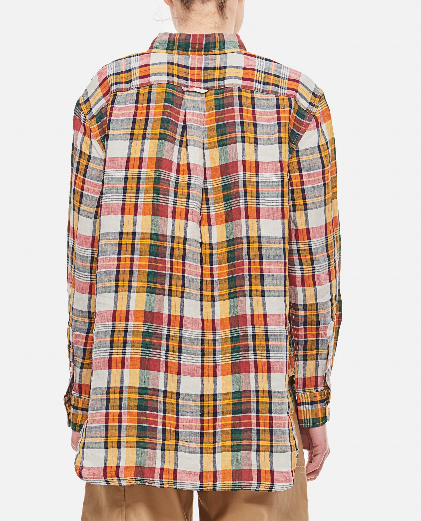 Shop Polo Ralph Lauren Linen Checkered Shirt In Multicolour