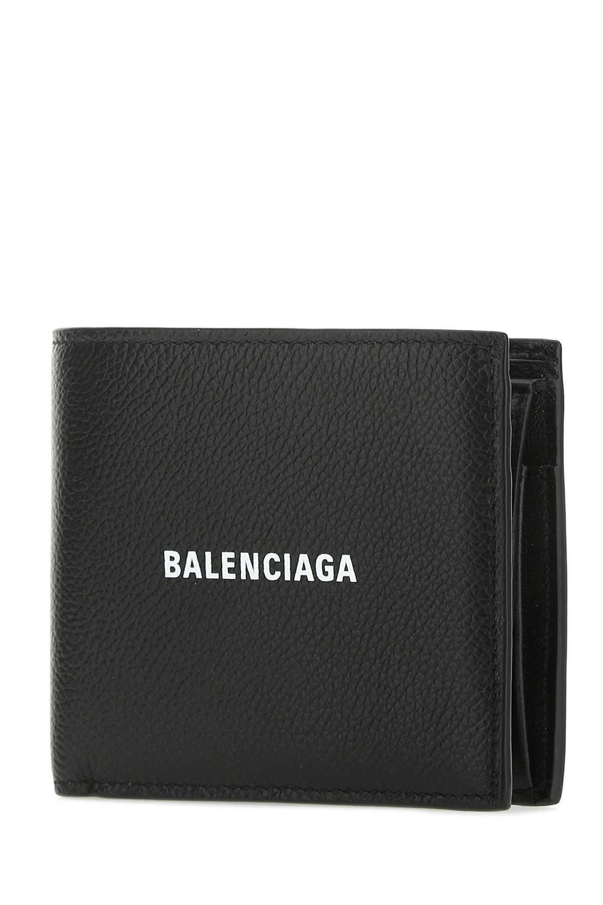 Shop Balenciaga Black Leather Wallet In 1090