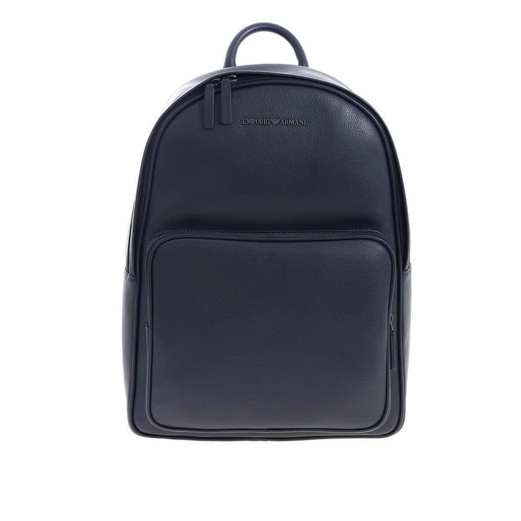 Emporio Armani Blue Leather Backpack