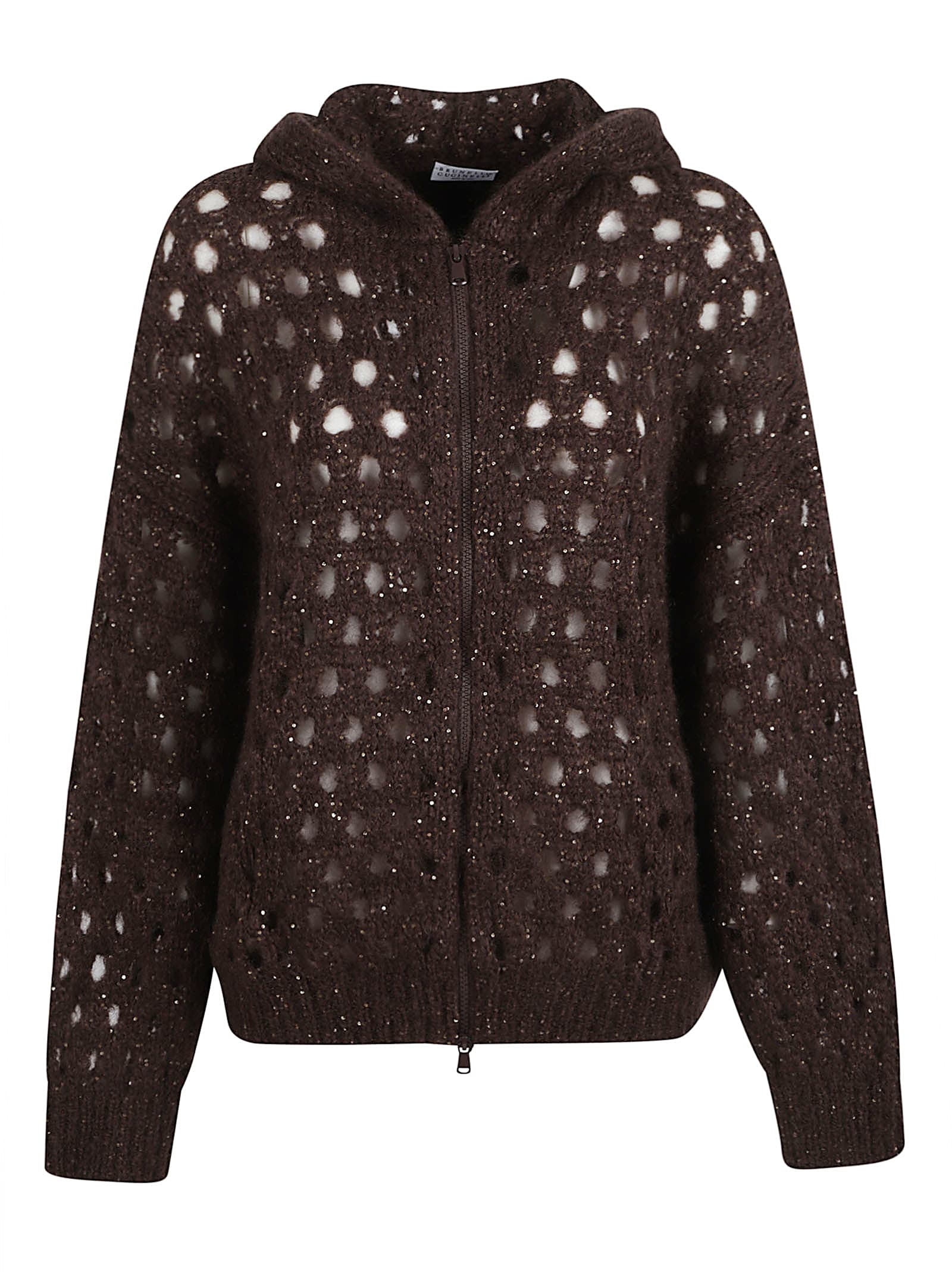 Brunello Cucinelli Zipper Sweater In Brown