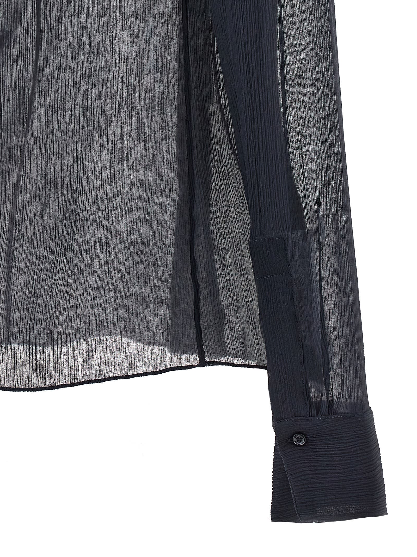 Shop Chloé Pleated Silk Shirt In Black