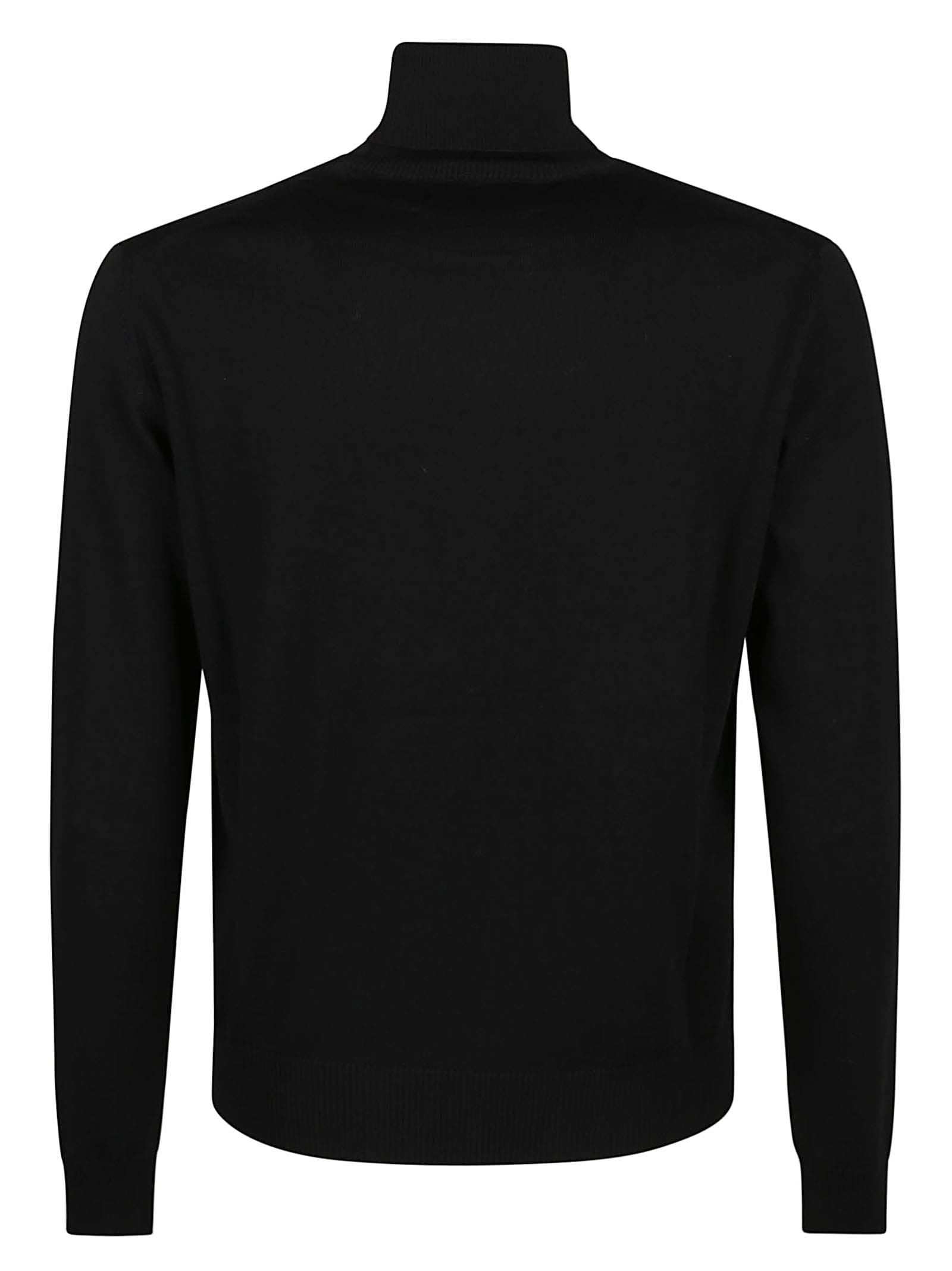 Shop Ballantyne Plain Turtle Neck Sweater In Black