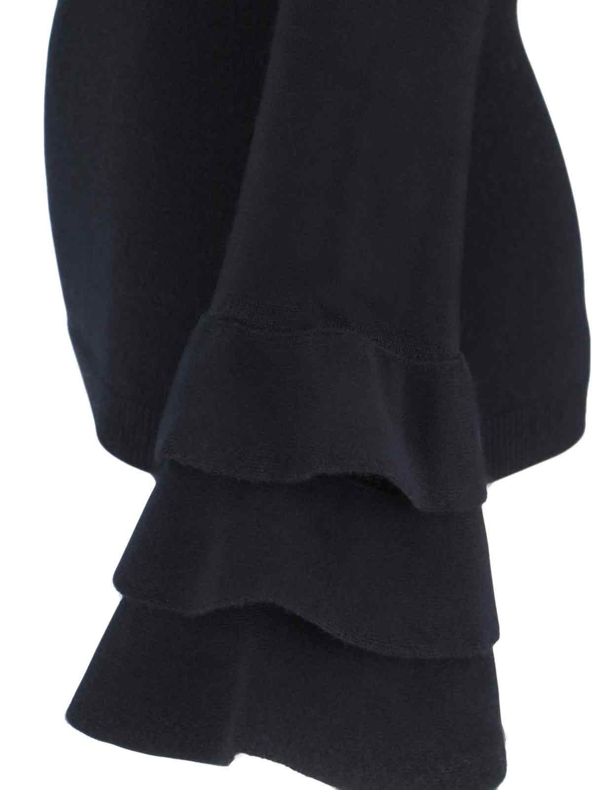 Shop Valentino Ruffled Sweater In Black