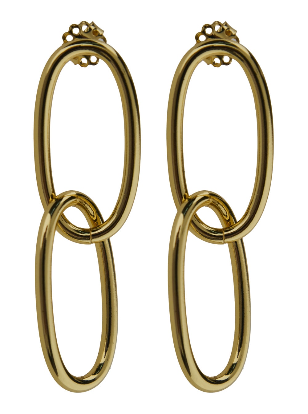 Shop Federica Tosi New Bolt Earrings With Intertwined Hoops In 18k Gold Plated Brass Woman In Metallic