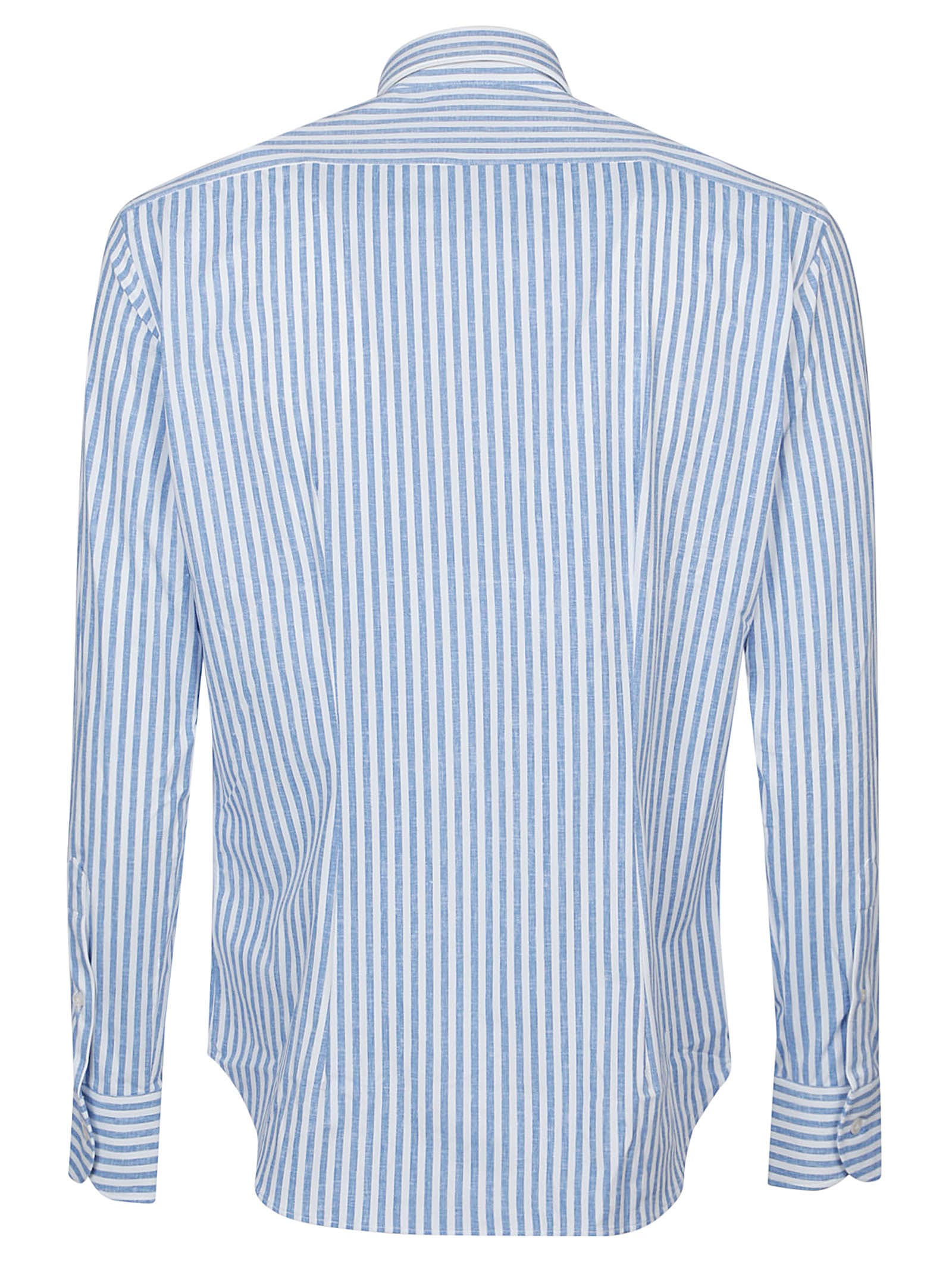 Shop Orian Slim Shirt In Bianco/blu