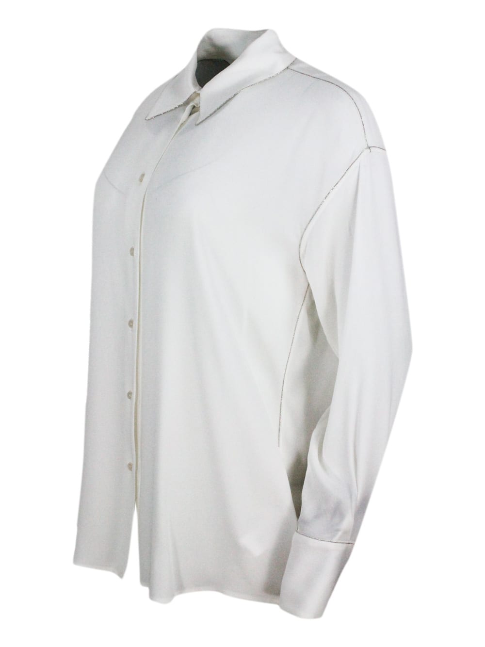 Fabiana Filippi embellished long-sleeve shirt - White