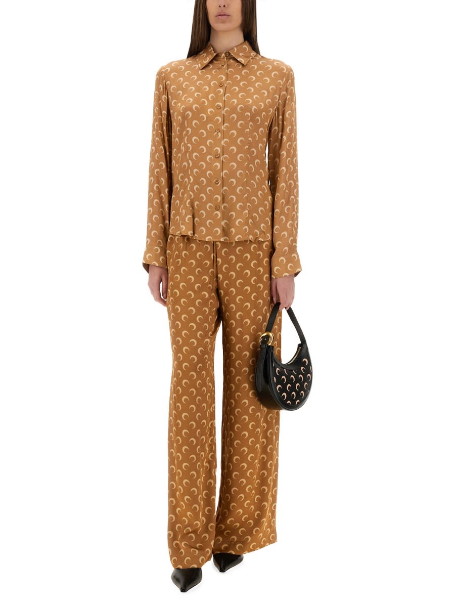 Marine Serre Moon-jacquard Buttoned Shirt In Multi