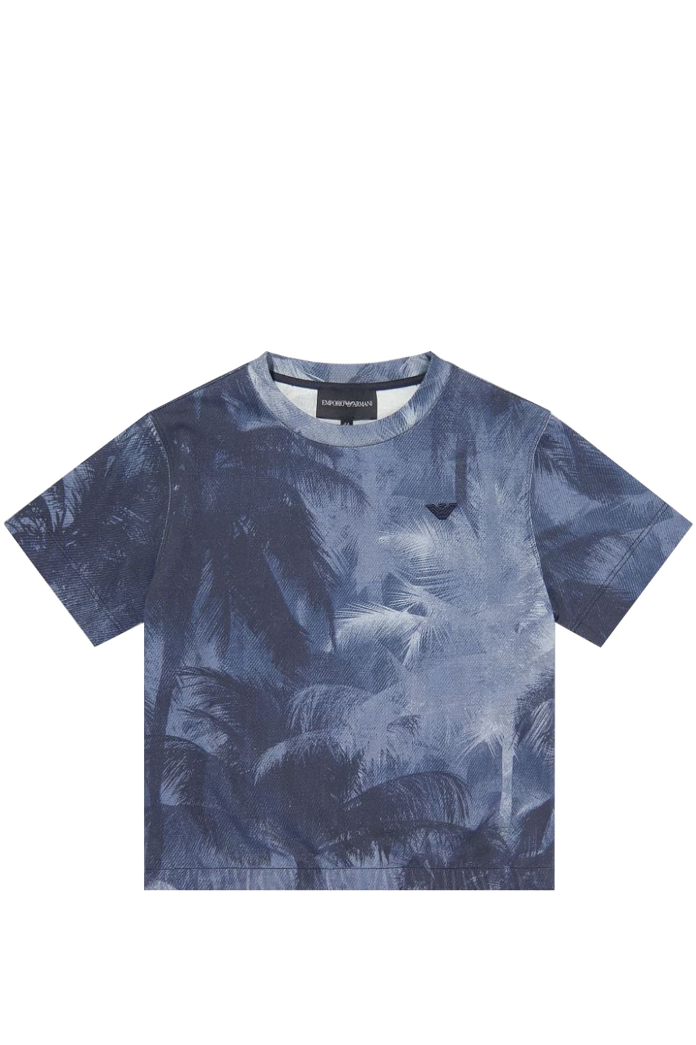Shop Emporio Armani Heavy Jersey T-shirt With Print In Blue