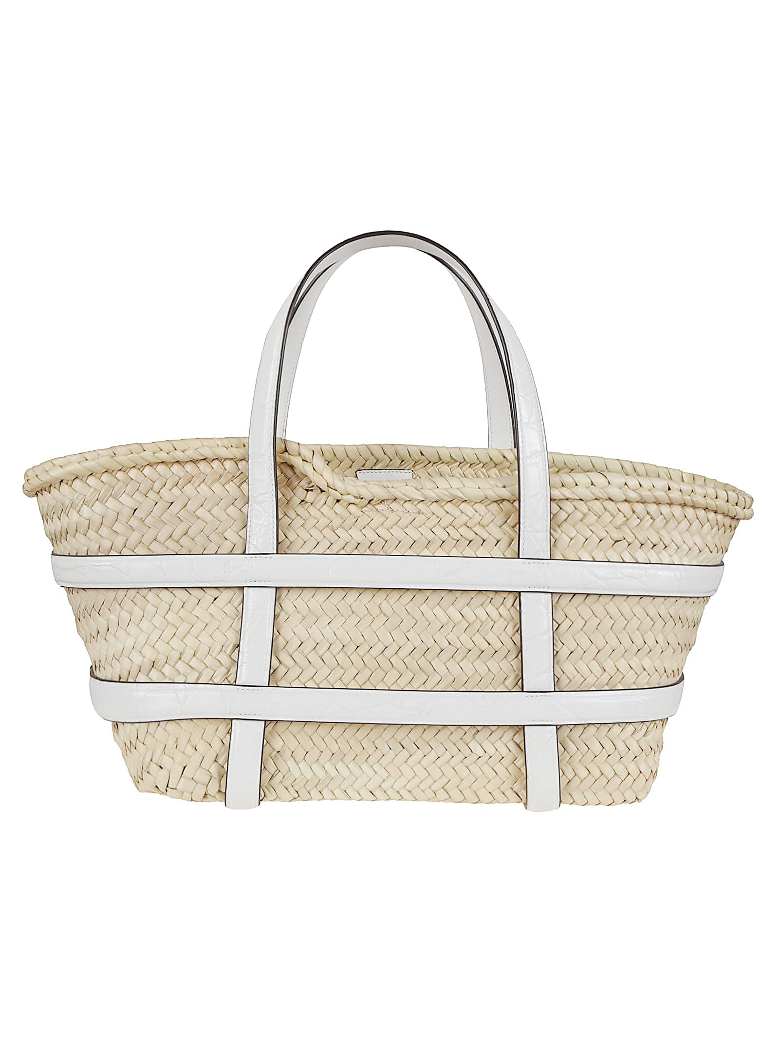 Tory Burch Woven White Leather Crossbody Bag With Iconic Logo In White